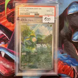 Deerling 091/086 PSA 10 Pokemon Card White Flare IR Illustration Rare - Image 1