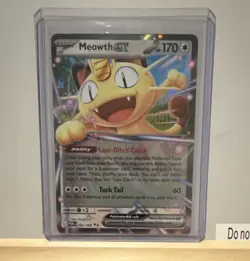 Pokemon Meowth EX Holo Double Rare Card POR 062/088 Basic HP 170 5ban Graphics - Image 1
