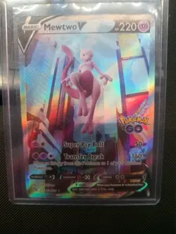 Pokemon Go Mewtwo v Alternate Full Art Holo Rare Card 072/078 Pokemon TCG - Image 1