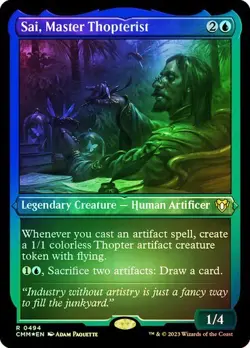 Sai, Master Thopterist FOIL ETCHED - 0494 - Rare- Commander Masters CMM MTG - Image 1