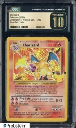 2021 Pokemon Celebrations Classic Coll Base Set Charizard Holo CGC 10 GEM MINT - Image 1