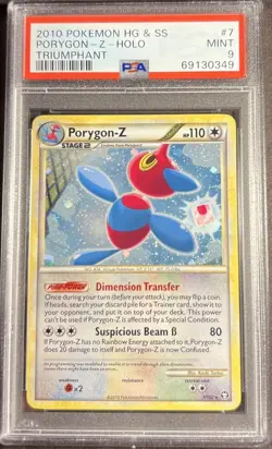 2010 Pokemon HG & SS Triumphant 7 Porygon-Z Holo PSA 9 - Image 1