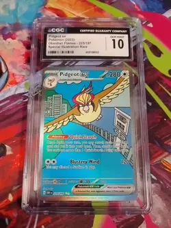 CGC 10 Gem Mint Pidgeot ex 225/197 Obsidian Flames Pokemon - Image 1
