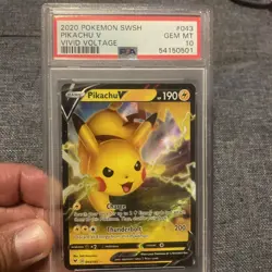 2020 POKEMON SWSH #043 PIKACHU V VIVD VOLTAGE HOLO GEM MINT PSA 10 - Image 4