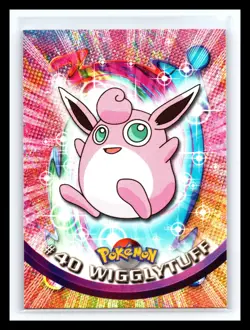 💥 WIGGLYTUFF 1999 Topps Pokemon TV Non Holo Animation 2nd Series Black Logo #40 - Image 1