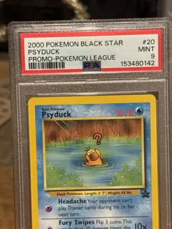 🦆😐 ❓2000 POKEMON PSYDUCK #20 POKEMON LEAGUE BLACK STAR PROMO PSA 9 ❓😐🦆 - Image 2