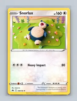Snorlax 109/159 Rare Crown Zenith Pokemon Lightly Played - Image 1