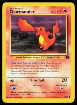 CHARMANDER 50/82 VINTAGE COMMON TEAM ROCKET POKEMON NM - Image 1