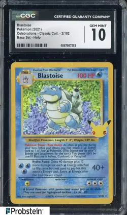 2021 Pokemon Celebrations Classic Coll Base Set Blastoise Holo CGC 10 GEM MINT - Image 1