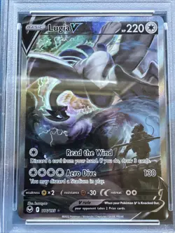 Pokemon Lugia V 186/195 Silver Tempest Alt Art Fresh Cert PSA 9 RegradeU - Image 2