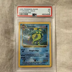 Pokemon TCG Gyarados 6/102 Base Set Shadowless Holo Rare PSA 5 1999 - Image 1