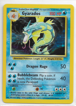 Rare Pokemon Gyarados Holo Foil TCG # 6/102 NM-MT Never Played With - Image 1