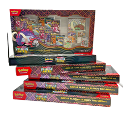Lot of (6) Pokemon TCG PAF Great Tusk & Iron Treads ex Premium Collection Boxes - Image 1
