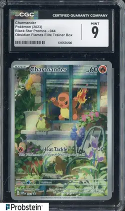 2023 Pokemon Black Star Promos Obsidian Flames ETB #044 Charmander CGC 9 MINT - Image 1