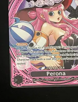 Bandai Perona EB03-045 Extra Booster One Piece Heroines SR SP Blocker Foil Card - Image 4