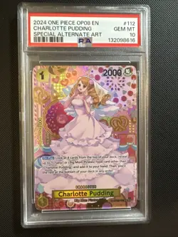 2024 One Piece OP08-112 Two Legends Charlotte Pudding SP Alternate Art PSA 10 - Image 1