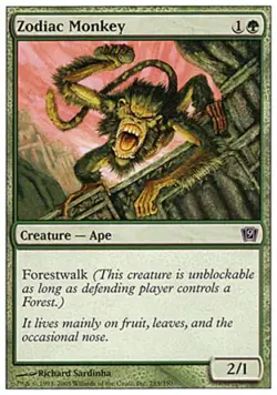 Zodiac Monkey - Medium Play MTG 9th Edition - Image 1