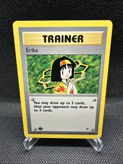 Erika 100/132 Gym Heroes 1st Edition Rare Trainer Pokemon Card WOTC 2000 NM - Image 1