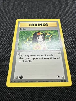 Erika 100/132 Gym Heroes 1st Edition Rare Trainer Pokemon Card WOTC 2000 NM - Image 4