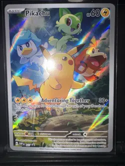 Pokemon Pikachu TCG Scarlet & Violet Promo Holo Card SVP027 Black Star - Image 1