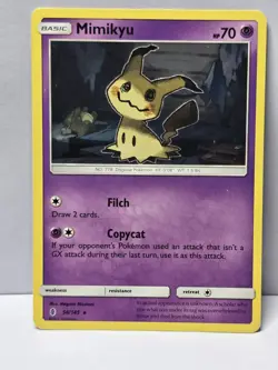 Pokemon Mimikyu Rare Exclusive SM Guardians Rising 58/145 Basic Psychic Card - Image 1