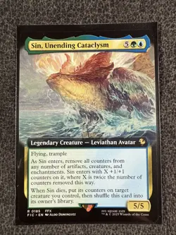Sin, Unending Cataclysm (Extended Art) 185 (R) MTG Commander Final Fantasy (FIC) - Image 1
