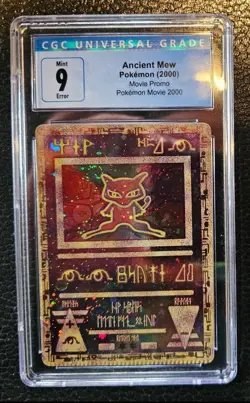 *ERROR*Pokemon TCG 2000 Ancient Mew Movie Promo Card CGC 9 Partial Crimp Error - Image 1