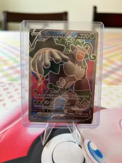 Pokemon Card Rillaboom V 175/192 Rebel Clash Sword & Shield Full Art NM - Image 1