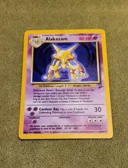 Holo Rare Alakazam 1/130 Base Set 2 LP Pokemon Trading Card Game TCG WOTC - Image 1