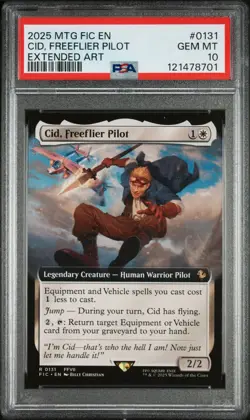 2025 MTG FINAL FANTASY COMMANDER EXTENDED ART #0131 CID, FREEFLIER PILOT PSA 10 - Image 1