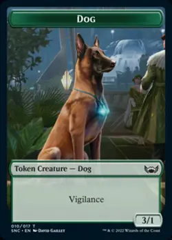 MTG Dog Token [Streets of New Capenna Tokens] Lightly Played Magic - Image 1