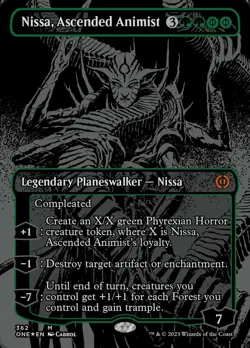 1 x Nissa, Ascended Animist - Oil Slick Raised Foil - Phyrexia: All Will Be One - Image 1