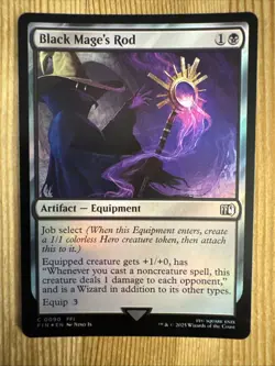 MTG Final Fantasy 0090 Black Mage's Rod C FOIL NM - Image 1