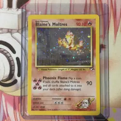 Pokemon Blaine's Moltres Gym Heroes 1/132 Unlimited Edition Holo Rare MP - Image 1