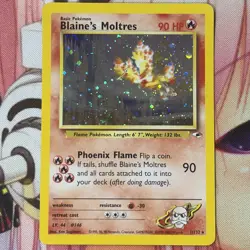 Pokemon Blaine's Moltres Gym Heroes 1/132 Unlimited Edition Holo Rare MP - Image 2