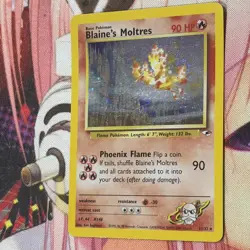Pokemon Blaine's Moltres Gym Heroes 1/132 Unlimited Edition Holo Rare MP - Image 3