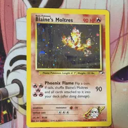 Pokemon Blaine's Moltres Gym Heroes 1/132 Unlimited Edition Holo Rare MP - Image 4