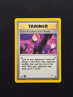 Team Rocket's Evil Deeds 1st Edition 103/105 Neo Destiny Regular Pokemon Card MP - Image 1