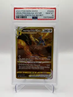 Pokemon Origin Forme Dialga VSTAR Crown Zenith Secret Rare GG68 Holo PSA 10 2023 - Image 1