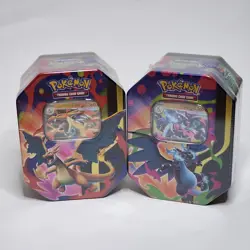 Pokemon TCG Mega Charizard Both X And Y Factory Sealed Tins - Image 1