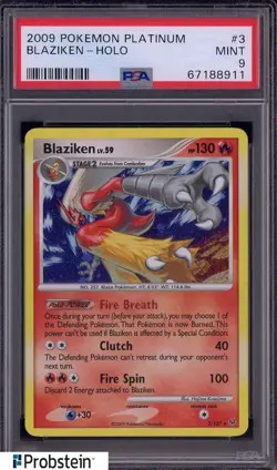 2009 Pokemon Platinum #3 Blaziken - Holo PSA 9 MINT - Image 1