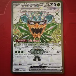 Pokemon TCG Card Teal Mask Ogerpon EX 190/167 Twilight Masquerade Full Art - NM - Image 1