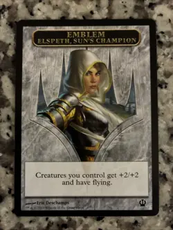Elspeth Sun’s Champion Emblem Token MTG Magic the Gathering Card NM Mint Theros - Image 1