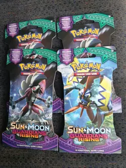 Pokemon TCG Sun and Moon Guardians Rising Sleeved Booster Pack × 4 - Image 1