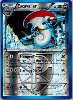 Escavalier (Team Plasma) #61/101 Reverse Holo Rare Plasma Blast Pokemon NM - Image 1
