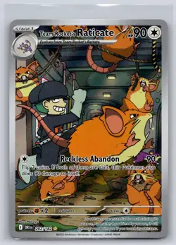 Team Rocket's Raticate 202/182 Illustration Rare Destined Rivals Pokemon NM - Image 1