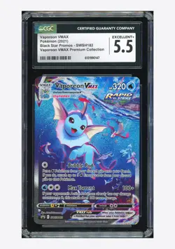 Pokemon CGC 5.5 Vaporeon VMAX Promo 2021 SWSH182 Ultra Premium Coll. ENG - Image 1