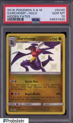 2019 Pokemon S & M Hidden Fates #SV40 Garchomp - Holo PSA 10 GEM MINT - Image 1