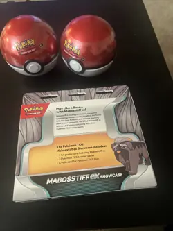 Pokemon TCG PokeBall Tins E25 &D25 Sealed , Plus Mabosstiff Ex Showcase - Image 3