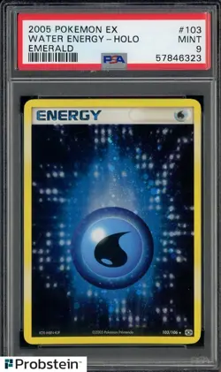 2005 Pokemon Ex Emerald #103 Water Energy - Holo PSA 9 MINT - Image 1